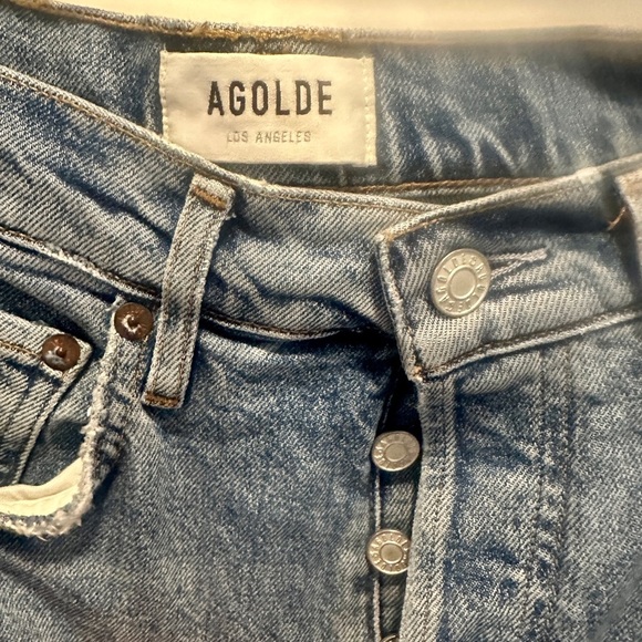 AGOLDE RILEY HIGH RISE STRAIGHT CROP Classic Blue Women's Jeans sz 25 denim - Picture 4 of 11